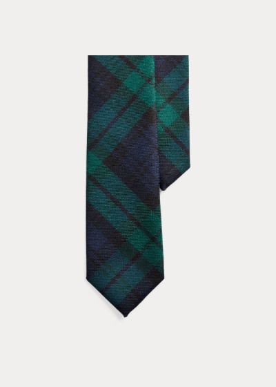 Corbatas Polo Ralph Lauren Hombre Azul Marino / Verdes - Tartan Wool Narrow - WBKCU3917